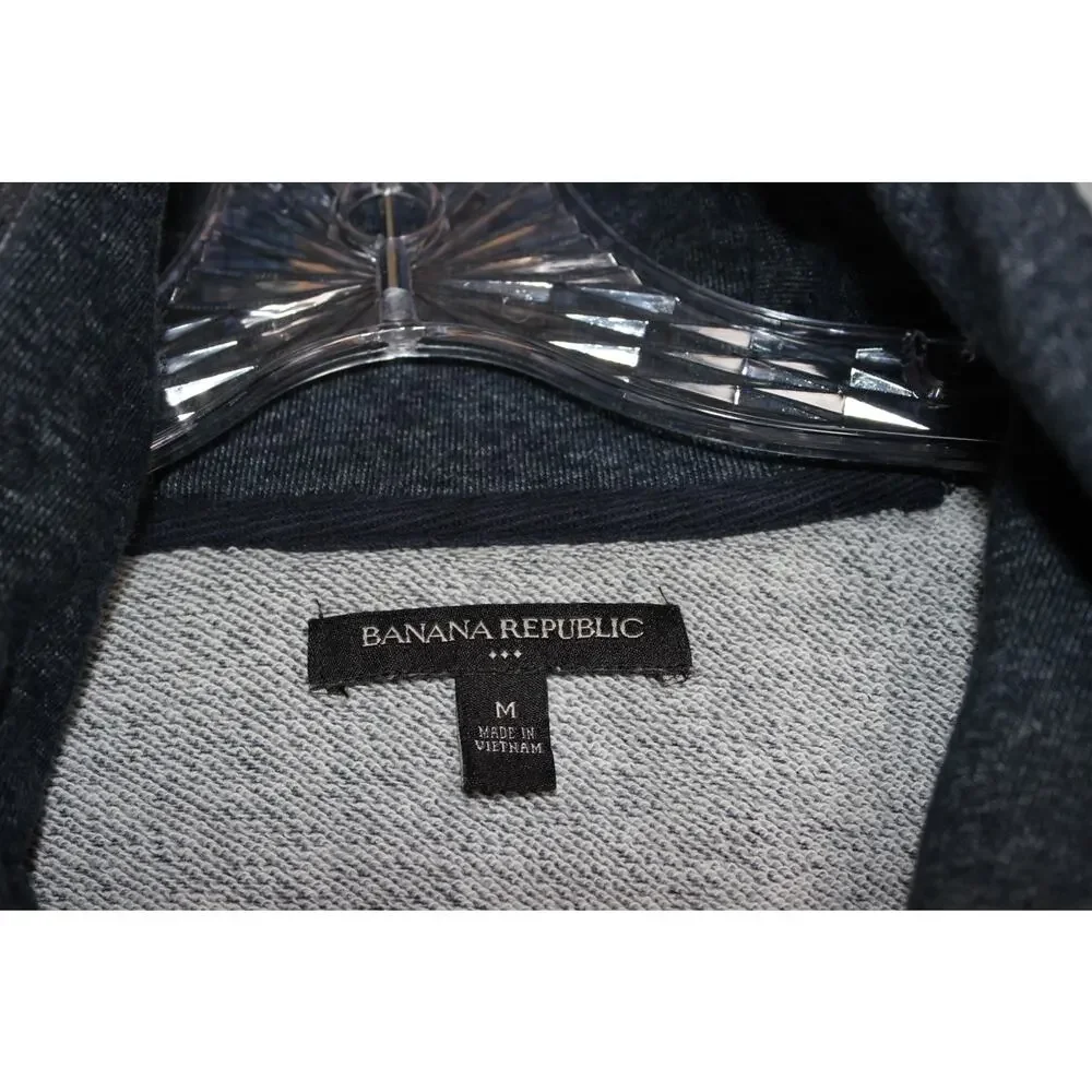 Banana Republic Sweater Mens Medium Gray Cowl‎ Neck Button Cotton